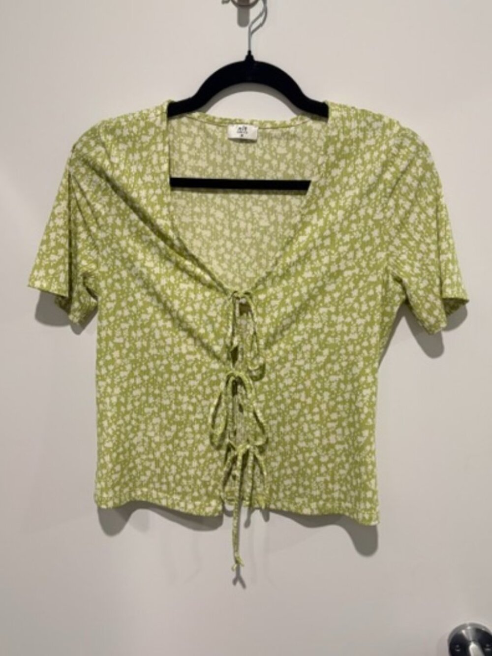 Front Tie Green T-Shirt